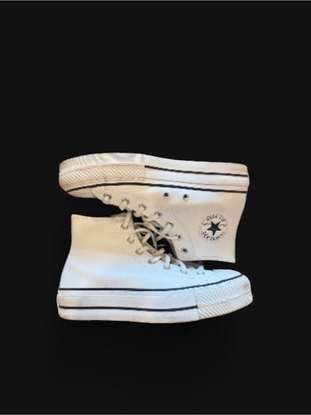 Converse Kids White High-Top Sneakers with Black Trim